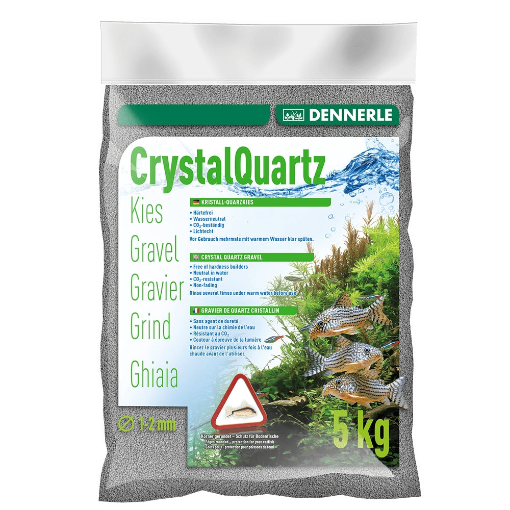 Substrat inert pentru acvariu,  Dennerle Crystal Quartz Gravel, slate grey