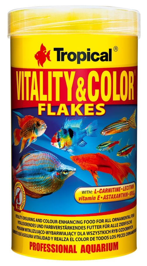 Hrana pentru pești, pentru intensificarea culorii, Tropical Vitality & Colour Flakes, 50g/250ml